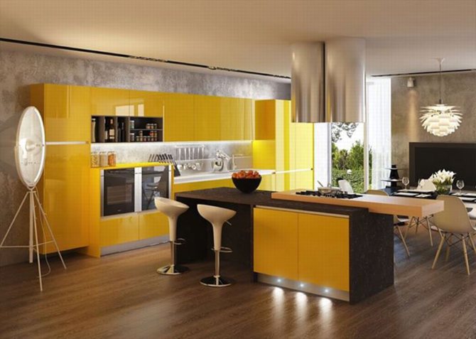 Ý tưởng thiết kế tủ bếp acrylic đẹp màu vàng đẹp 5