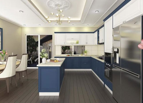 Phong cách thiết kế,tủ bếp nhà bếp hiện đại, báo giá làm tủ bếp , chi phí làm bếp,Nội thất nhà bếp,màu xanh coban đẹp , thi công bếp xanh đẹp