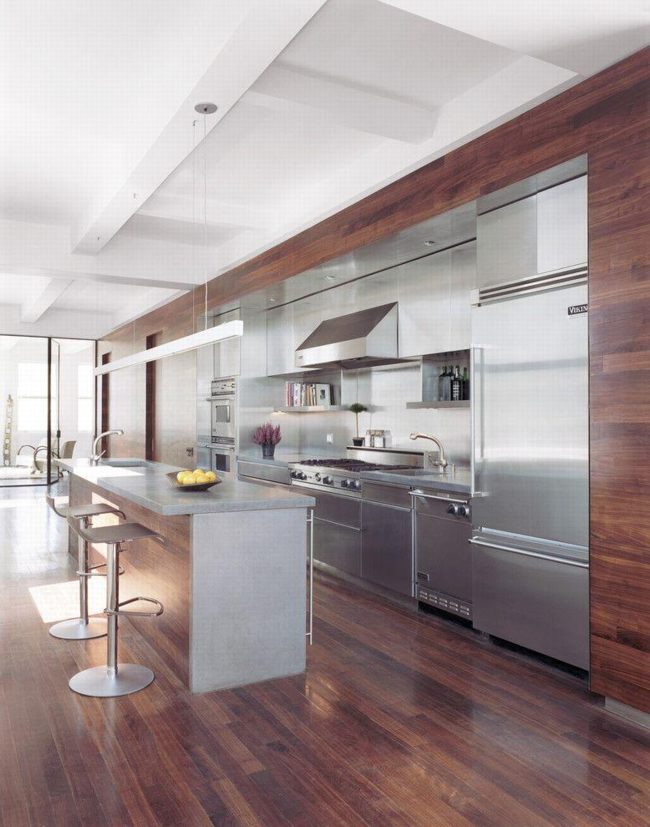Thiết kế nội thất bếp đẹp ấn tượng chất liệu nội thất màu bạc 18