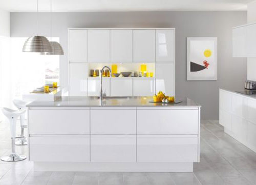 Nội thất nhà bếp,đẹp với sắc trắng tinh tế,phong cách Châu Âu,