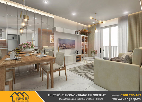 Dự án thiết kế thi công nội thất căn hộ nhà Chị Thắm - TPHCM
