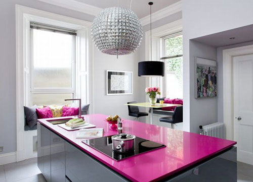 Nội thất nhà bếp,tủ bếp màu hồng,đẹp mê ly ,Những phòng bếp màu hồng,đẹp ngất ngây , chi phí làm bếp , báo giá làm bếp , xây dựng bếp , hình ảnh bếp , màu sắc bếp đẹp